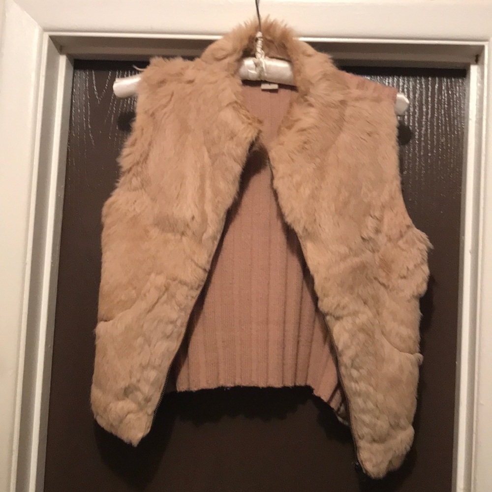 Camel fur vest